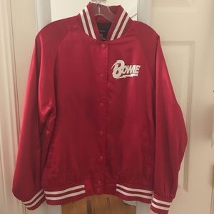 ⚡️Silky red David Bowie letterman style jacket⚡️